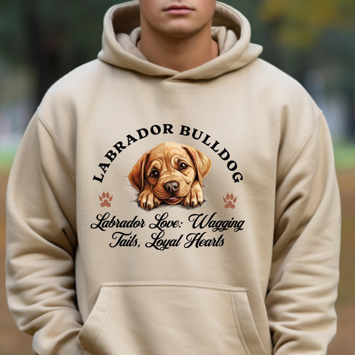 Labrador Bulldog Unisex Hoodie  Labrador Love, Wagging Tails, and Loyal Hearts in Cozy Style