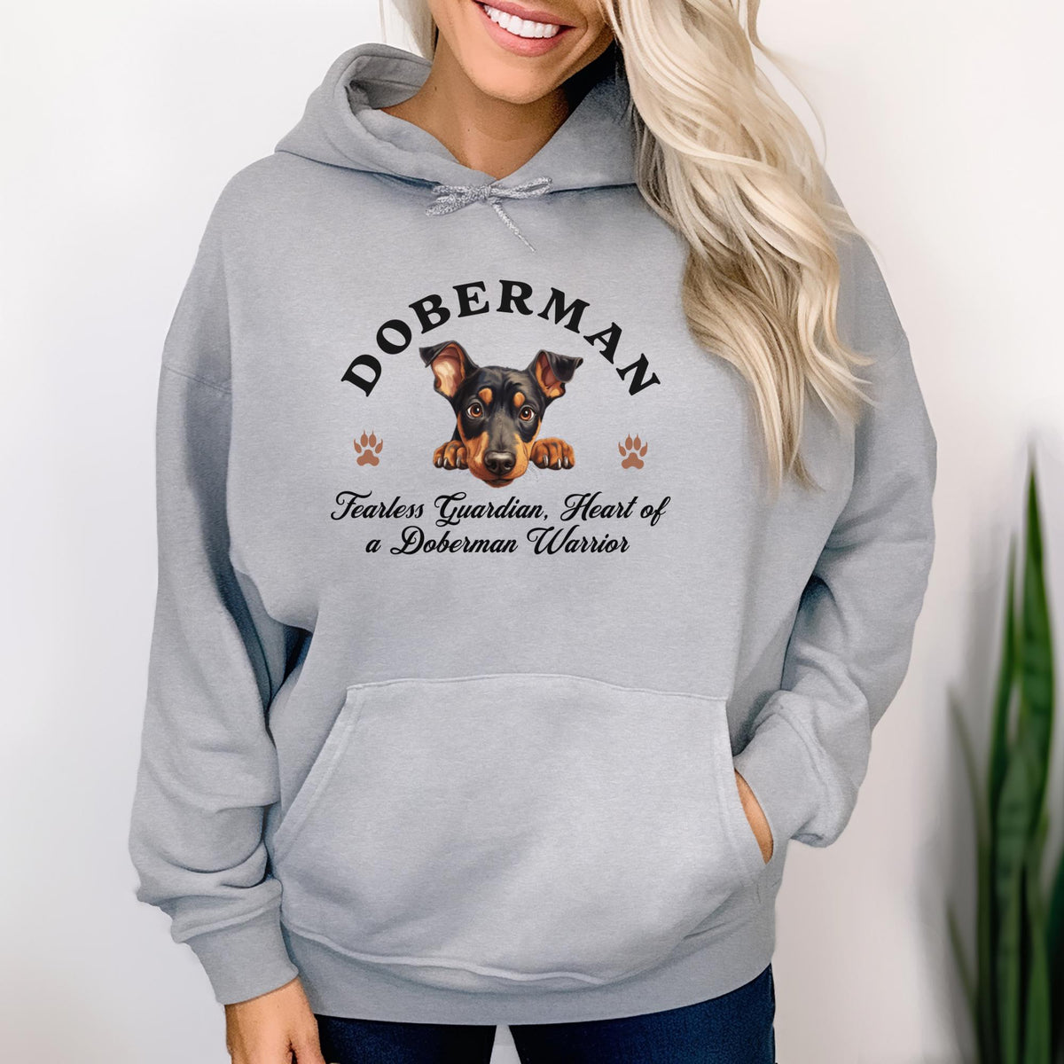 Doberman Hoodie - Fearless Guardian with the Heart of a Warrior, Stylish and Comfortable Unisex Fit for Dog Lovers