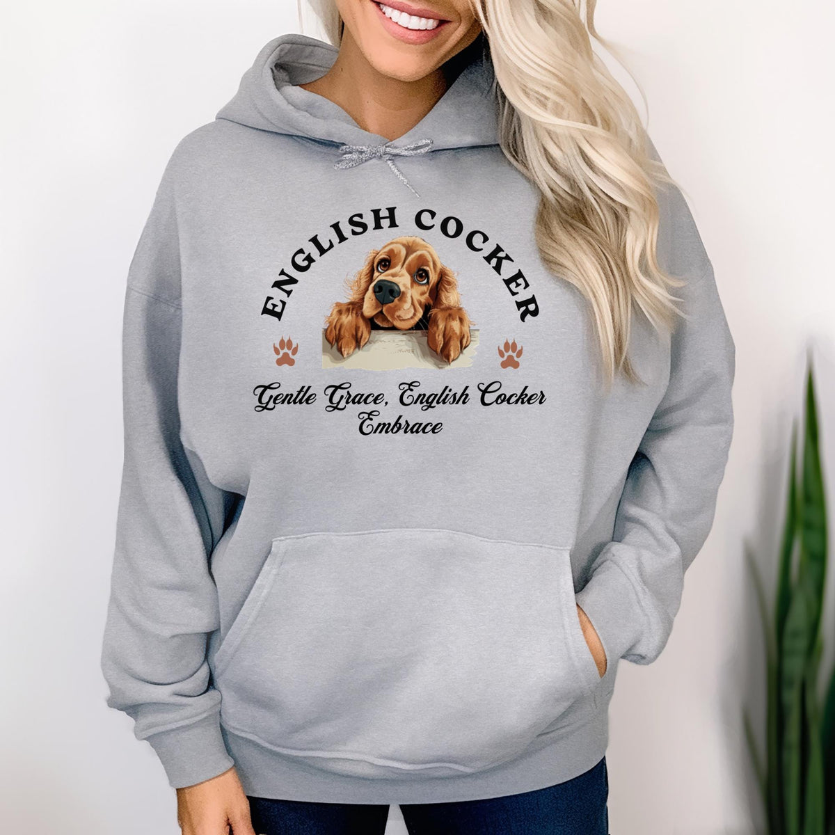 English Cocker Hoodie - Gentle Grace and Warm Embrace, Stylish Unisex Fit for Dog Lovers