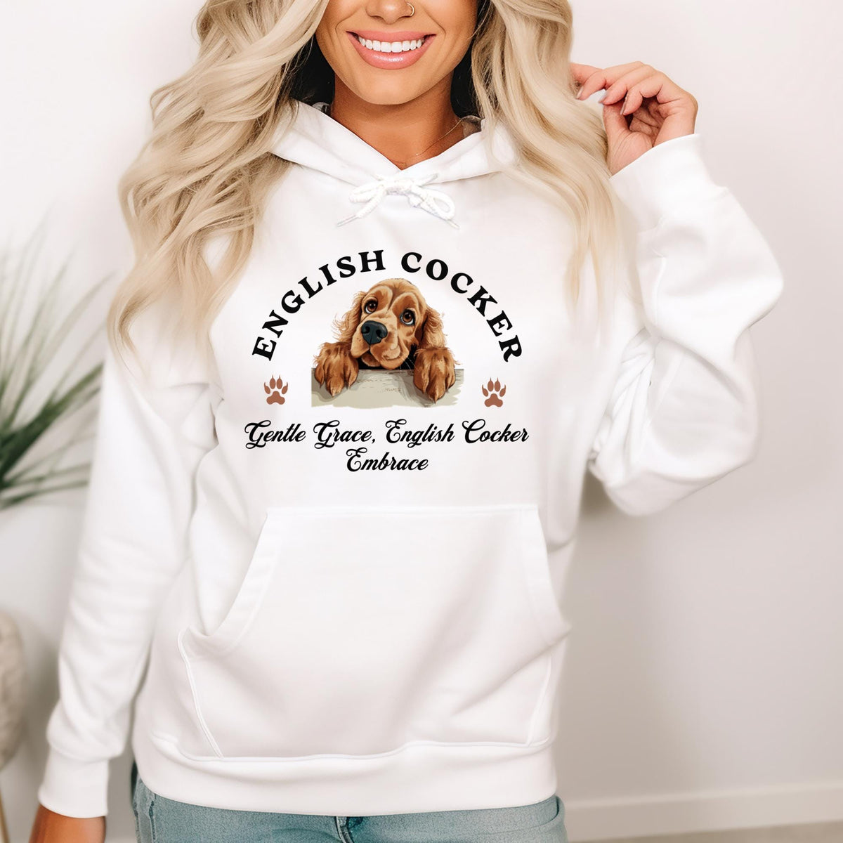English Cocker Hoodie - Gentle Grace and Warm Embrace, Stylish Unisex Fit for Dog Lovers