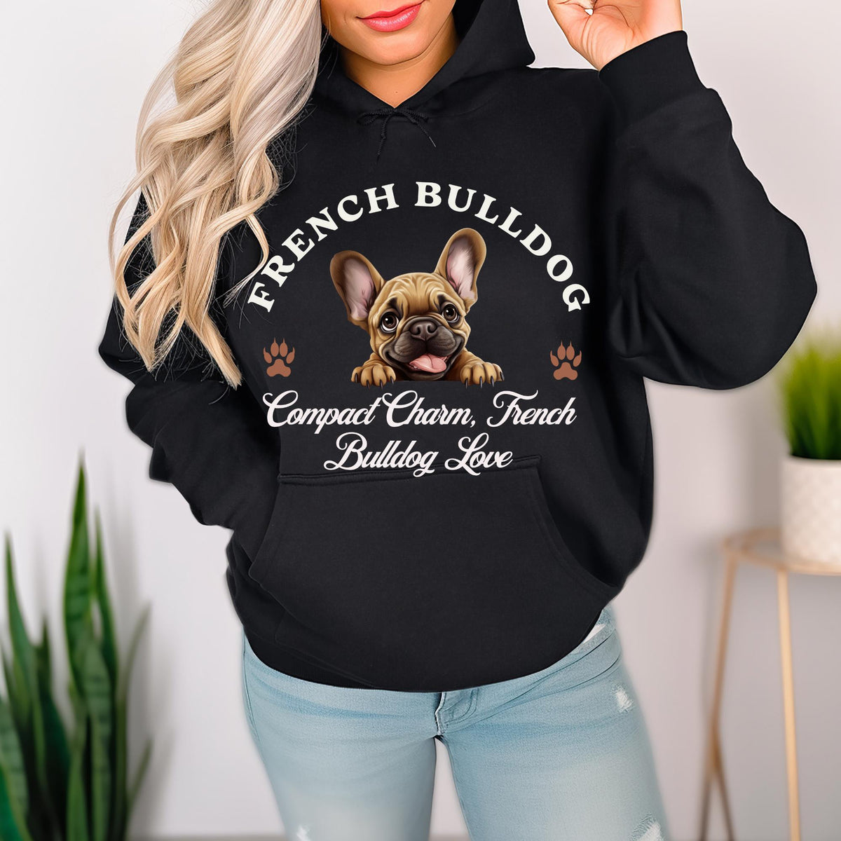 French Bulldog Unisex Hoodie  Compact Charm, Cozy Comfort for French Bulldog Love
