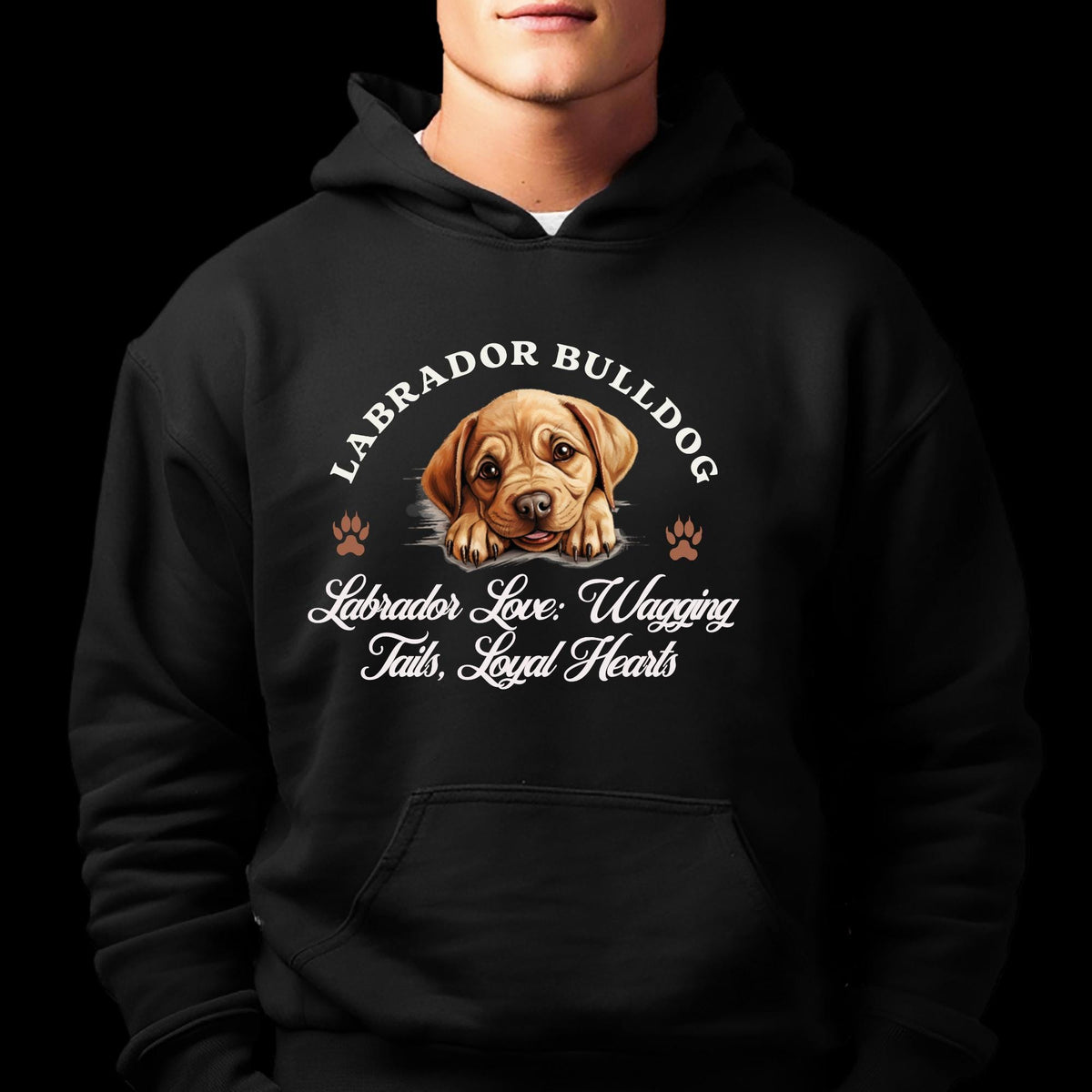 Labrador Bulldog Unisex Hoodie  Labrador Love, Wagging Tails, and Loyal Hearts in Cozy Style