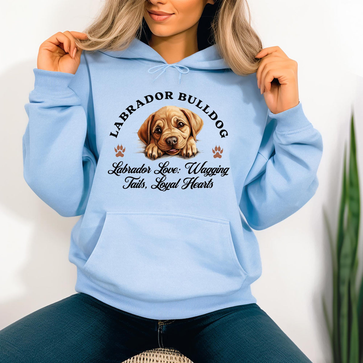 Labrador Bulldog Unisex Hoodie  Labrador Love, Wagging Tails, and Loyal Hearts in Cozy Style