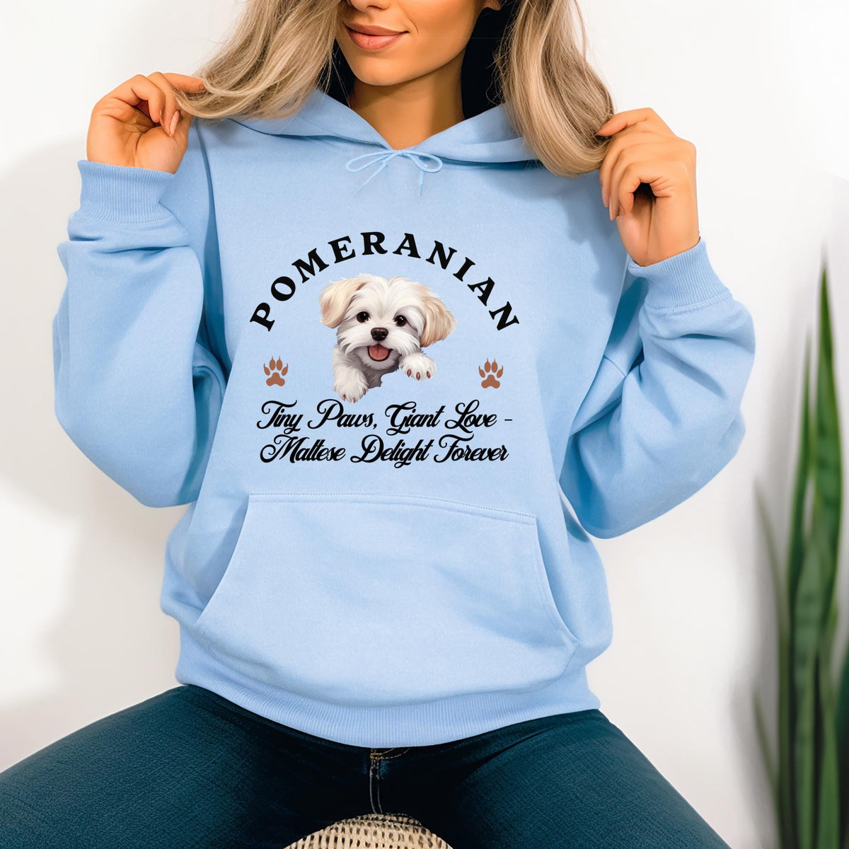Maltese Unisex Hoodie  Tiny Paws, Giant Love, Maltese Delight Forever in Cozy Style