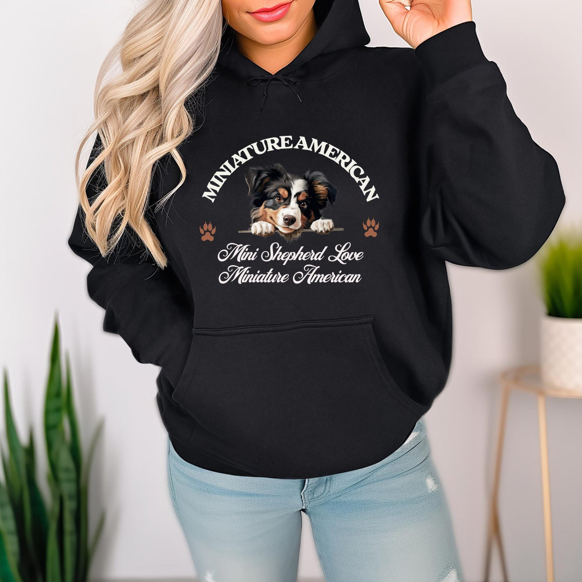 Miniature American Shepherd Unisex Hoodie  Mini Shepherd Love, Cozy Style for Miniature American Fans