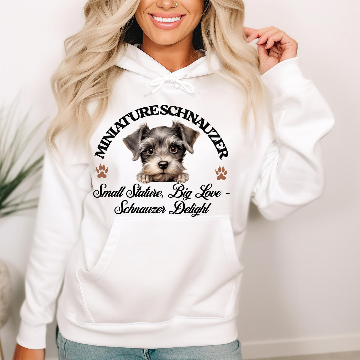 Miniature Schnauzer Unisex Hoodie  Small Stature, Big Love, Schnauzer Delight in Cozy Comfort