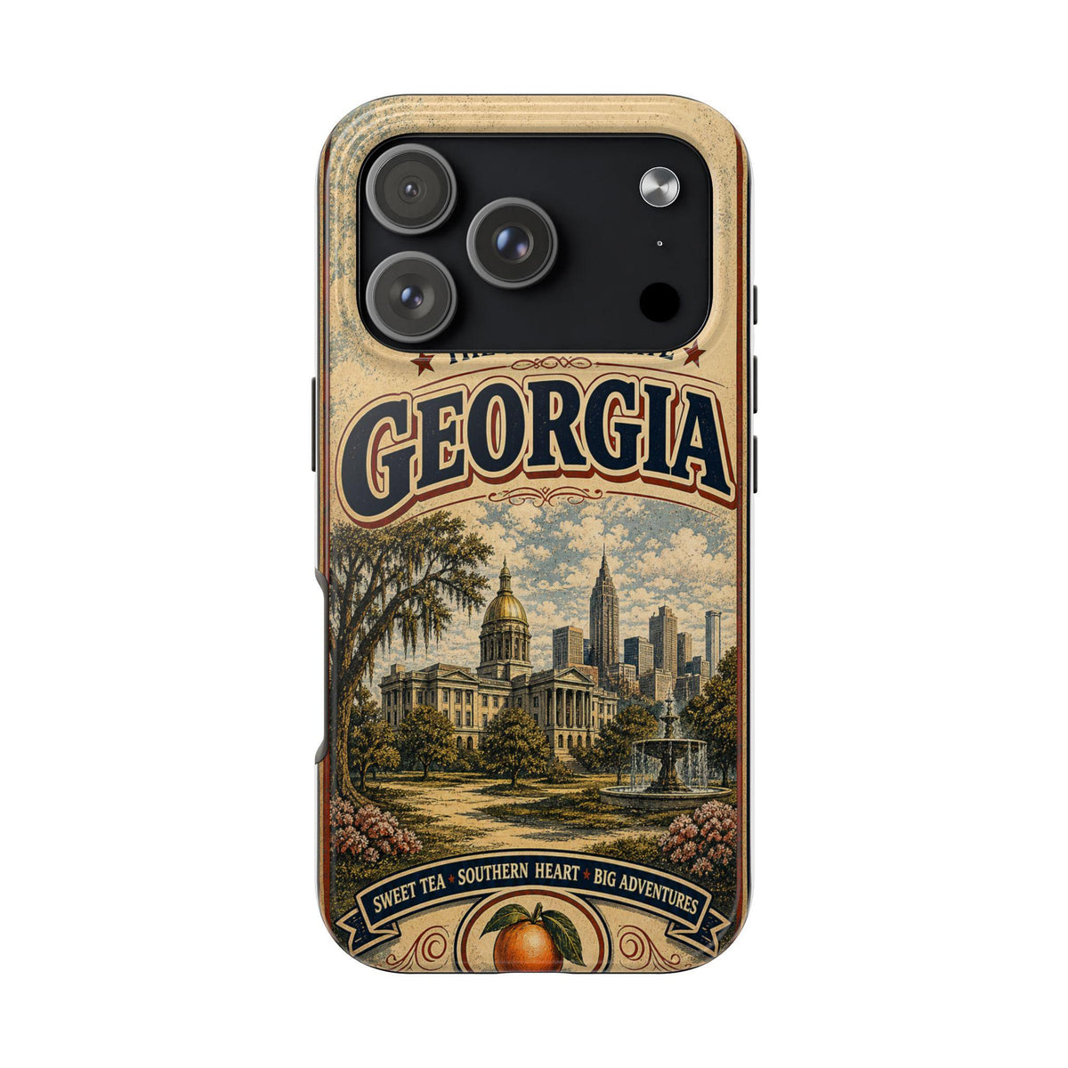 Georgia Peach State Vintage Travel Poster Phone Case Retro Georgia Art iPhone Samsung State Pride Cover