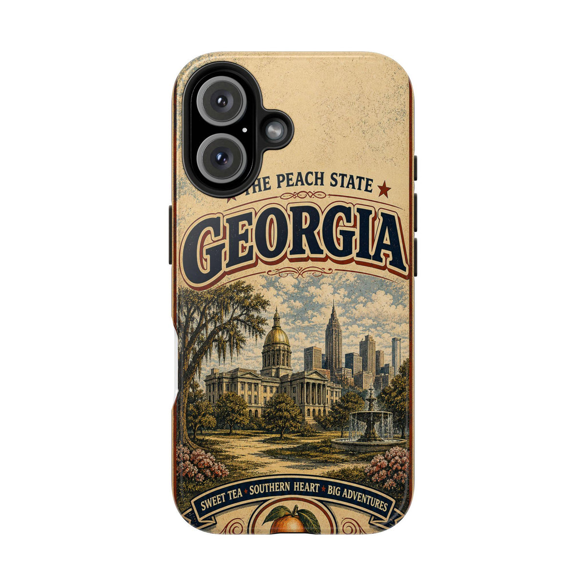 Georgia Peach State Vintage Travel Poster Phone Case Retro Georgia Art iPhone Samsung State Pride Cover