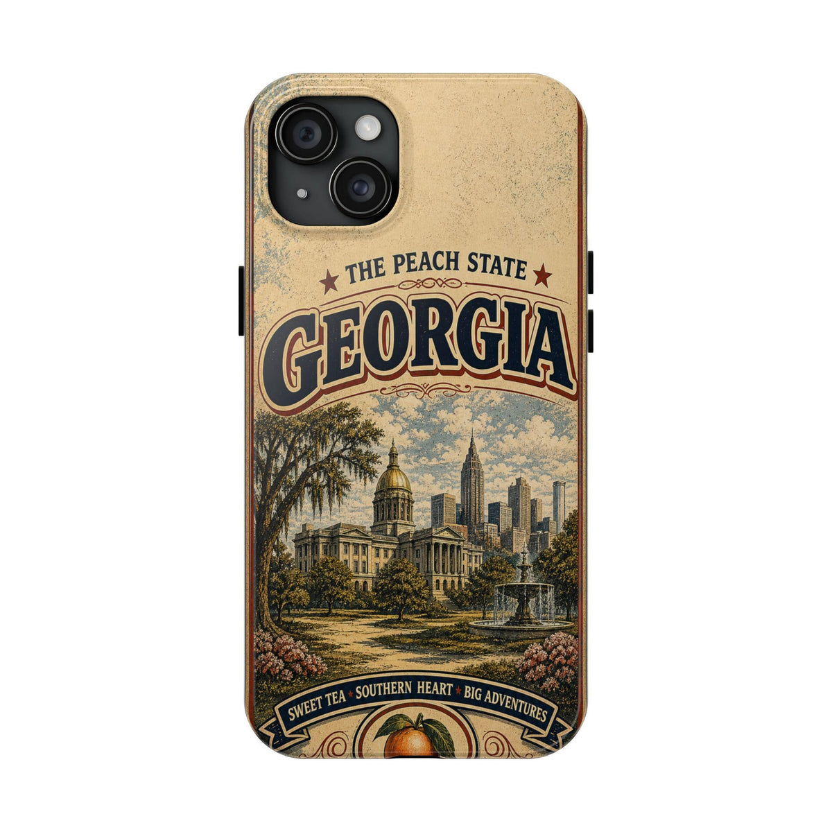 Georgia Peach State Vintage Travel Poster Phone Case Retro Georgia Art iPhone Samsung State Pride Cover
