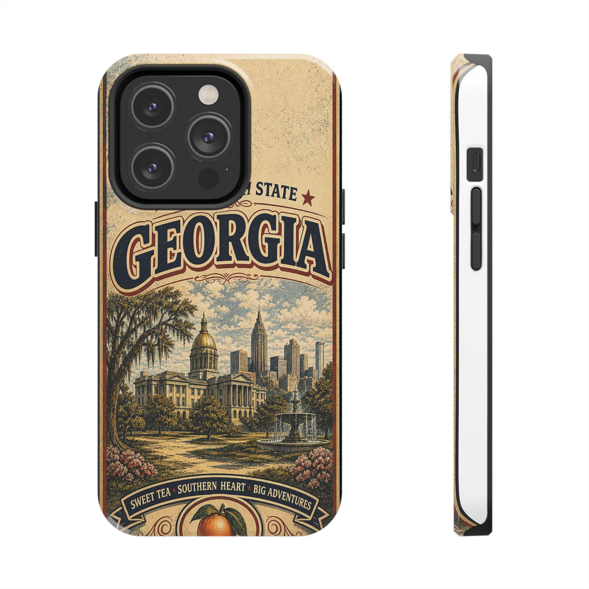 Georgia Peach State Vintage Travel Poster Phone Case Retro Georgia Art iPhone Samsung State Pride Cover