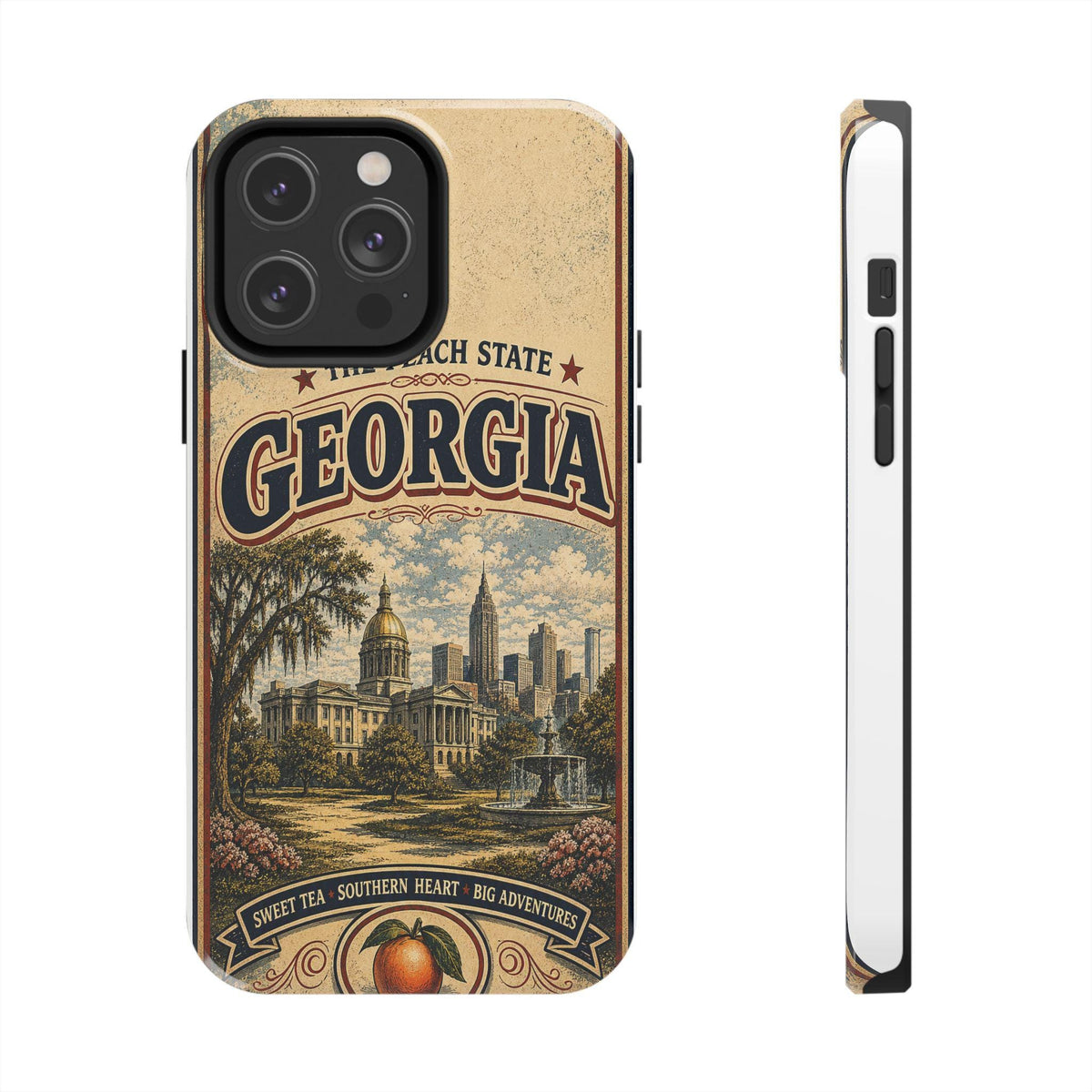 Georgia Peach State Vintage Travel Poster Phone Case Retro Georgia Art iPhone Samsung State Pride Cover
