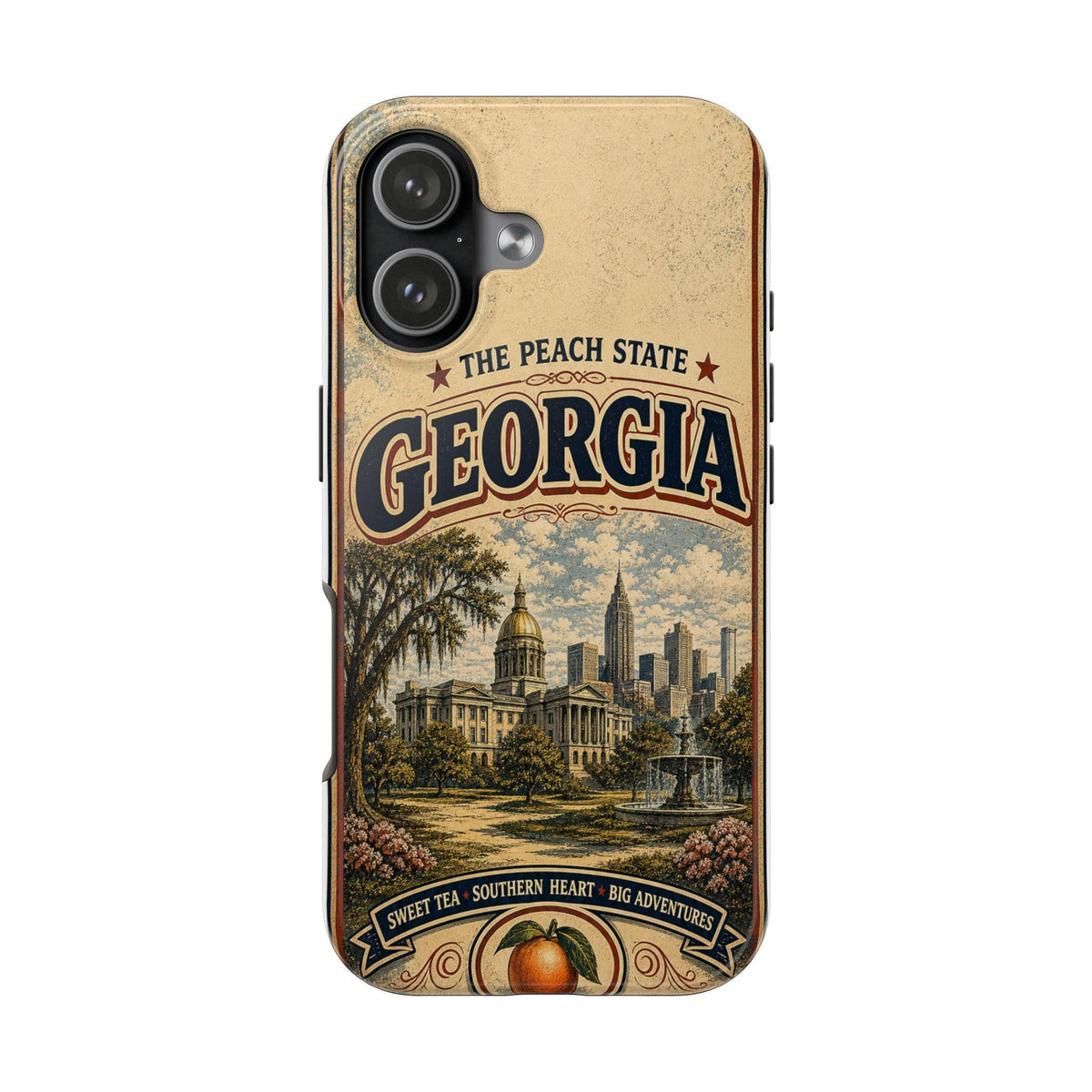 Georgia Peach State Vintage Travel Poster Phone Case Retro Georgia Art iPhone Samsung State Pride Cover