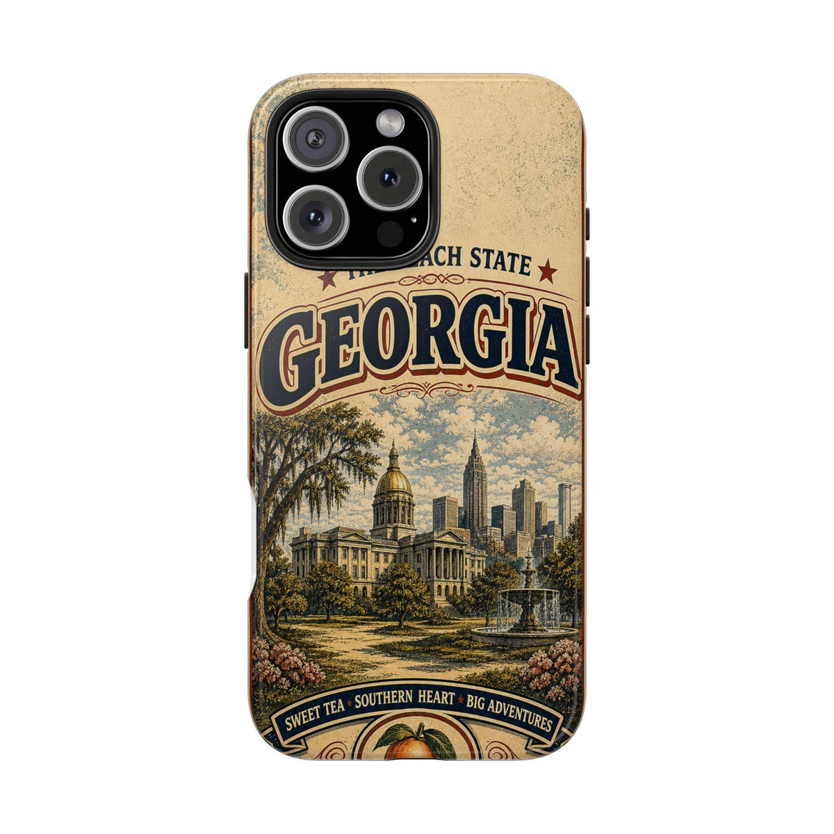 Georgia Peach State Vintage Travel Poster Phone Case Retro Georgia Art iPhone Samsung State Pride Cover