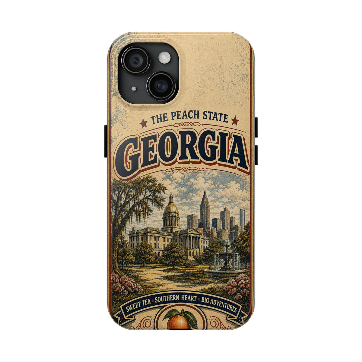 Georgia Peach State Vintage Travel Poster Phone Case Retro Georgia Art iPhone Samsung State Pride Cover
