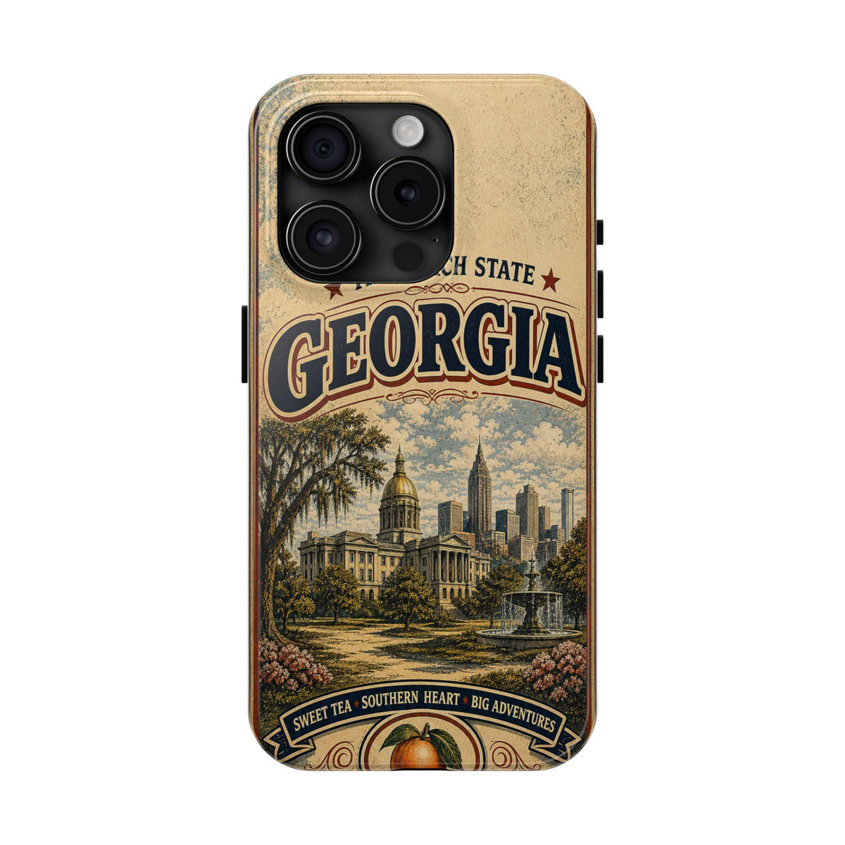 Georgia Peach State Vintage Travel Poster Phone Case Retro Georgia Art iPhone Samsung State Pride Cover