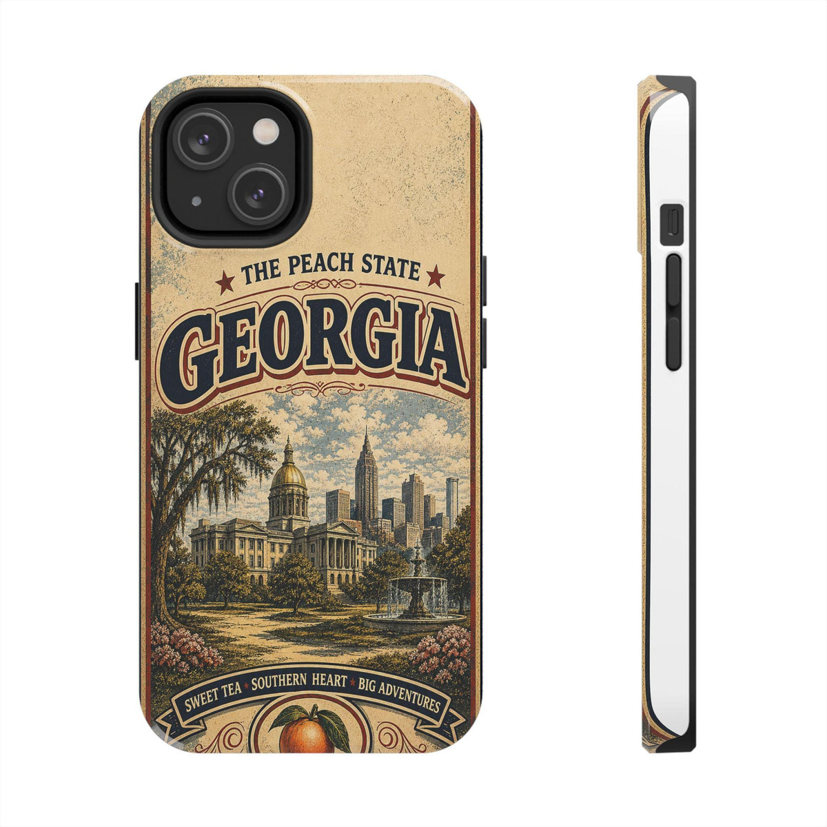 Georgia Peach State Vintage Travel Poster Phone Case Retro Georgia Art iPhone Samsung State Pride Cover