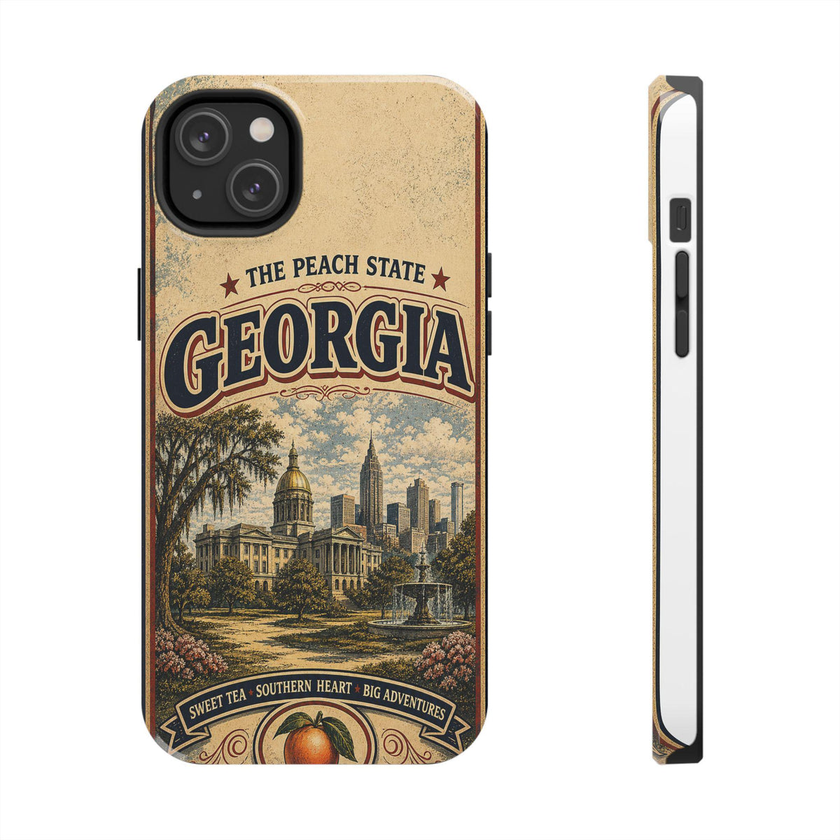 Georgia Peach State Vintage Travel Poster Phone Case Retro Georgia Art iPhone Samsung State Pride Cover
