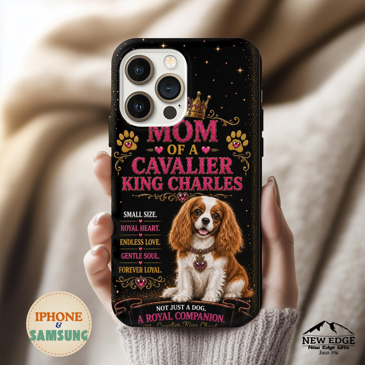 Mom of a Cavalier King Charles Phone Case | Tough Phone Case, Cute Dog Portrait