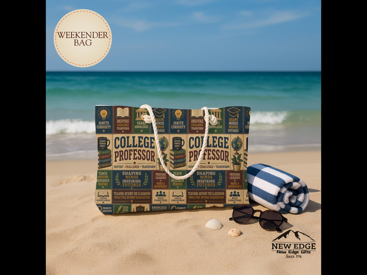 College Professor Weekender Bag Shaping Minds Inspiring Futures Faux Patchwork Professor Travel Tote Gift
