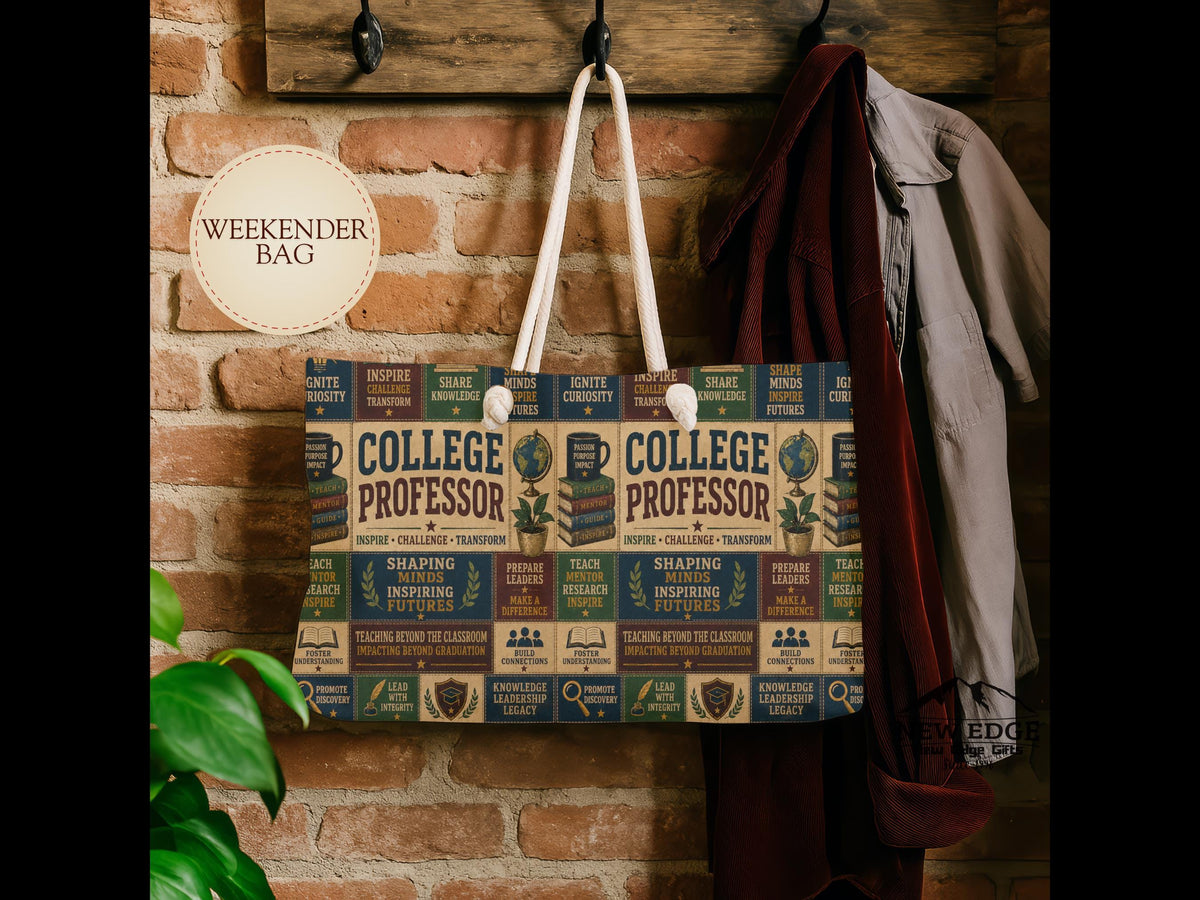 College Professor Weekender Bag Shaping Minds Inspiring Futures Faux Patchwork Professor Travel Tote Gift