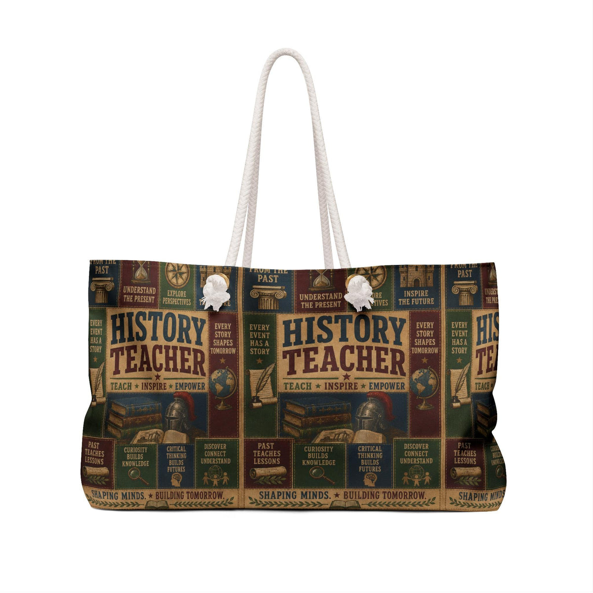 English Teacher Weekender Bag Words Shape Minds Faux Patchwork Teacher Appreciation Travel Tote Gift