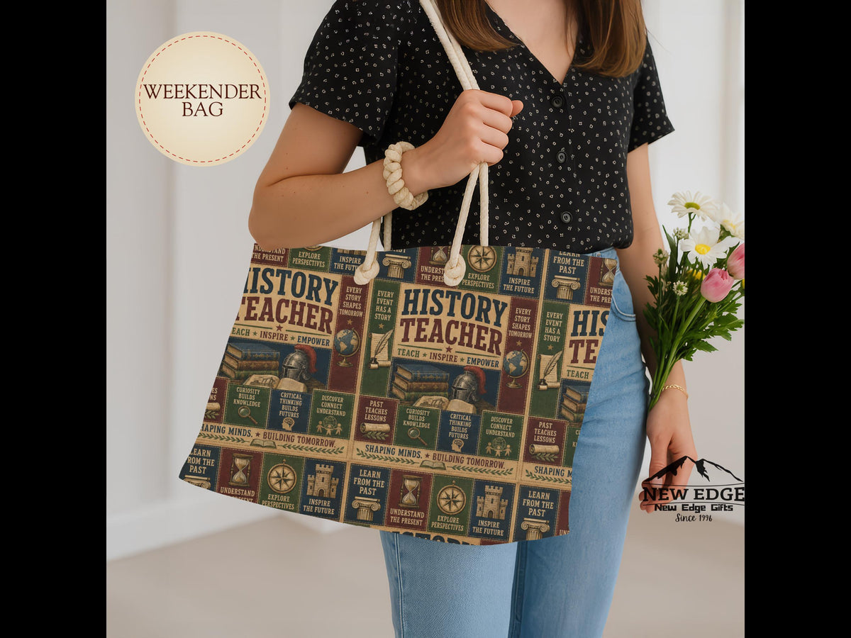 English Teacher Weekender Bag Words Shape Minds Faux Patchwork Teacher Appreciation Travel Tote Gift