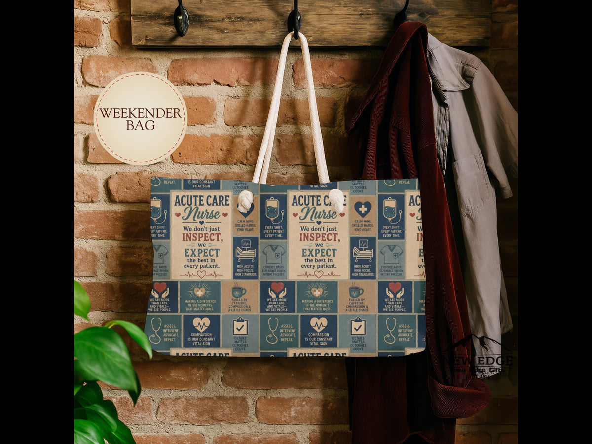 Acute Care Nurse Weekender Bag We Dont Just Inspect We Expect Faux Patchwork Travel Tote Nurse Appreciation Gift