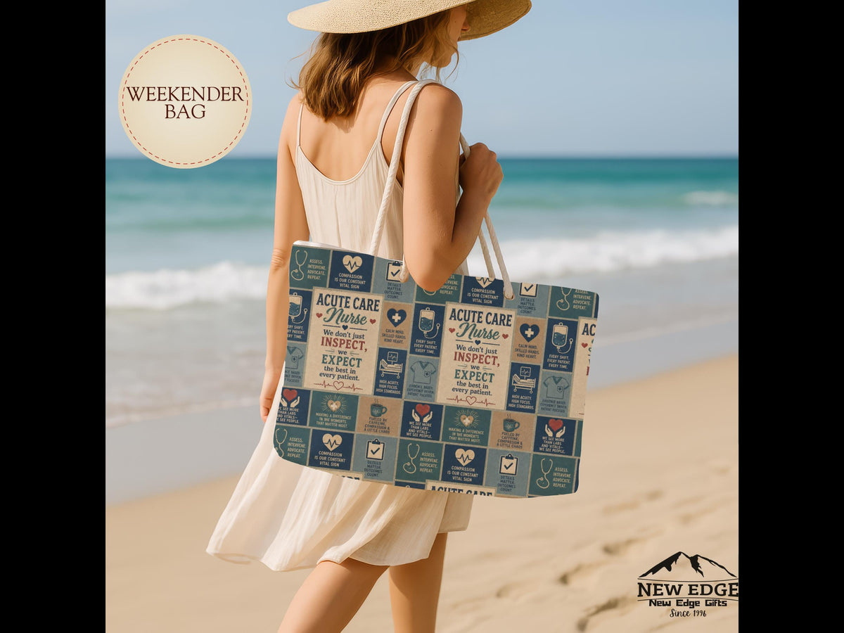 Acute Care Nurse Weekender Bag We Dont Just Inspect We Expect Faux Patchwork Travel Tote Nurse Appreciation Gift