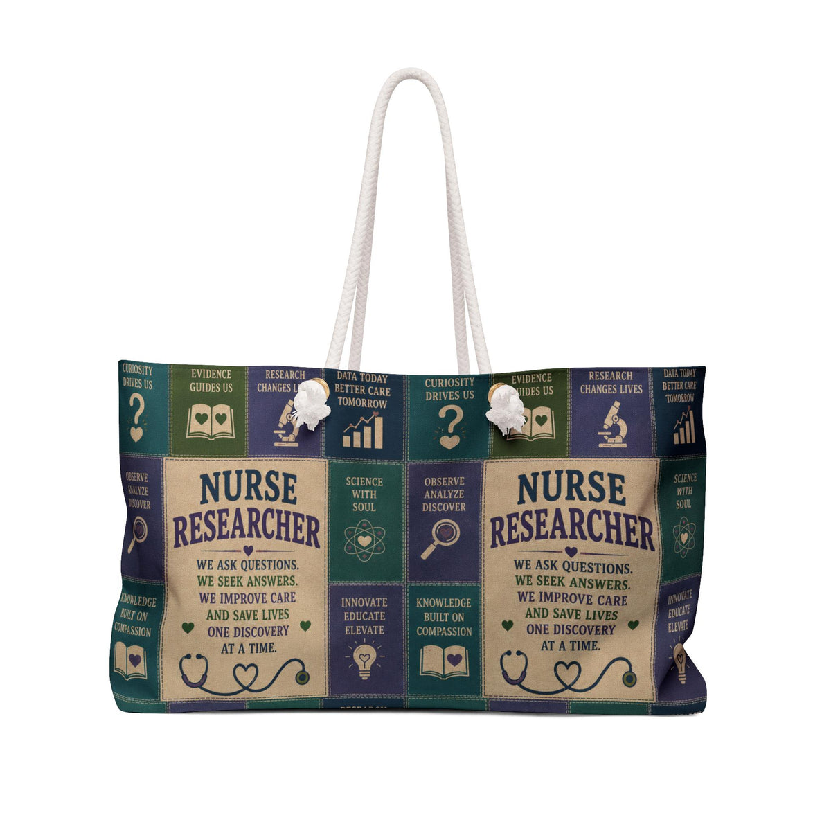 Nurse Advocate Weekender Bag Every Patient Every Voice Faux Patchwork Travel Tote Nurse Appreciation Gift
