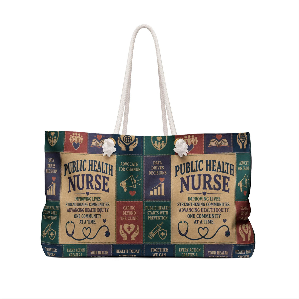 Trauma Nurse Weekender Bag Calm in Chaos Faux Patchwork Travel Tote Emergency Nurse Appreciation Gift