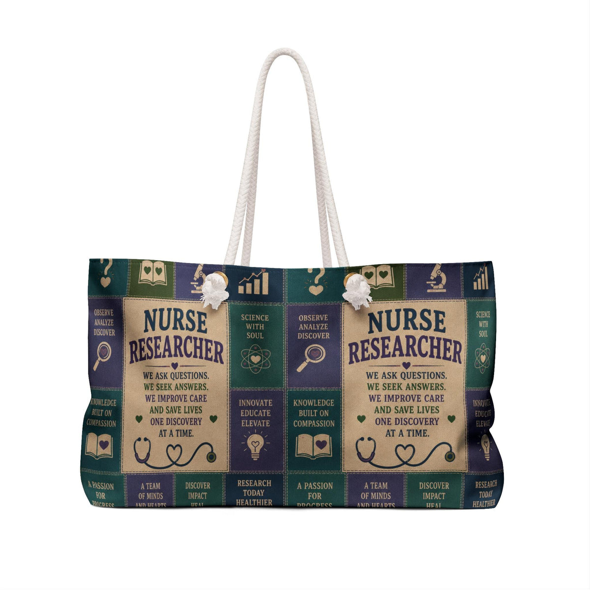 Nurse Advocate Weekender Bag Every Patient Every Voice Faux Patchwork Travel Tote Nurse Appreciation Gift
