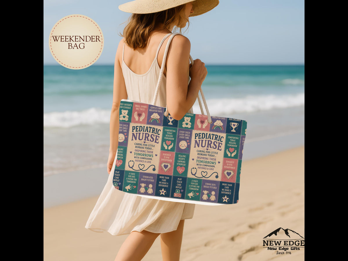 Pediatric Nurse Weekender Bag Inspiring Little Tomorrows Faux Patchwork Travel Tote Pediatric Nurse Appreciation Gift