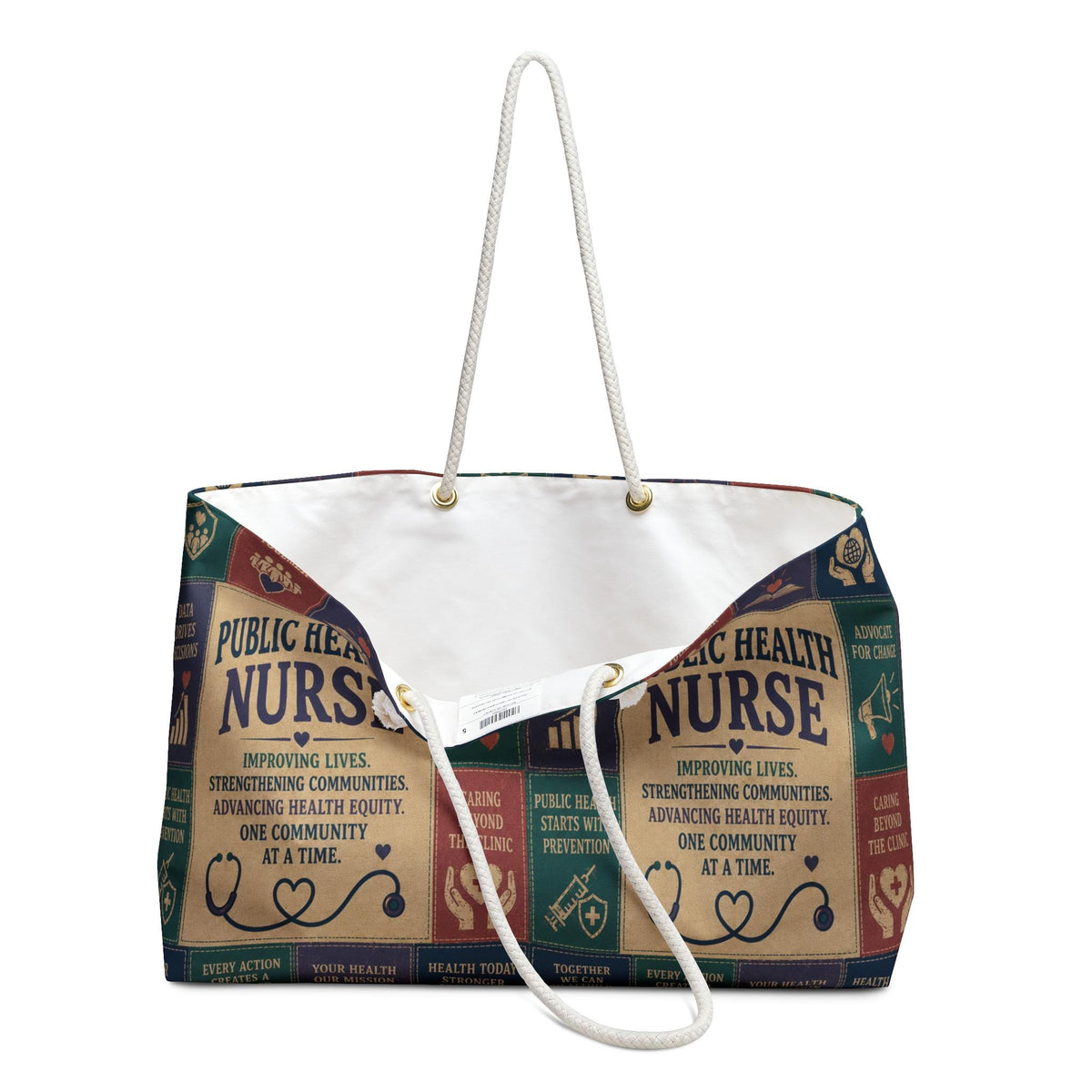 Trauma Nurse Weekender Bag Calm in Chaos Faux Patchwork Travel Tote Emergency Nurse Appreciation Gift