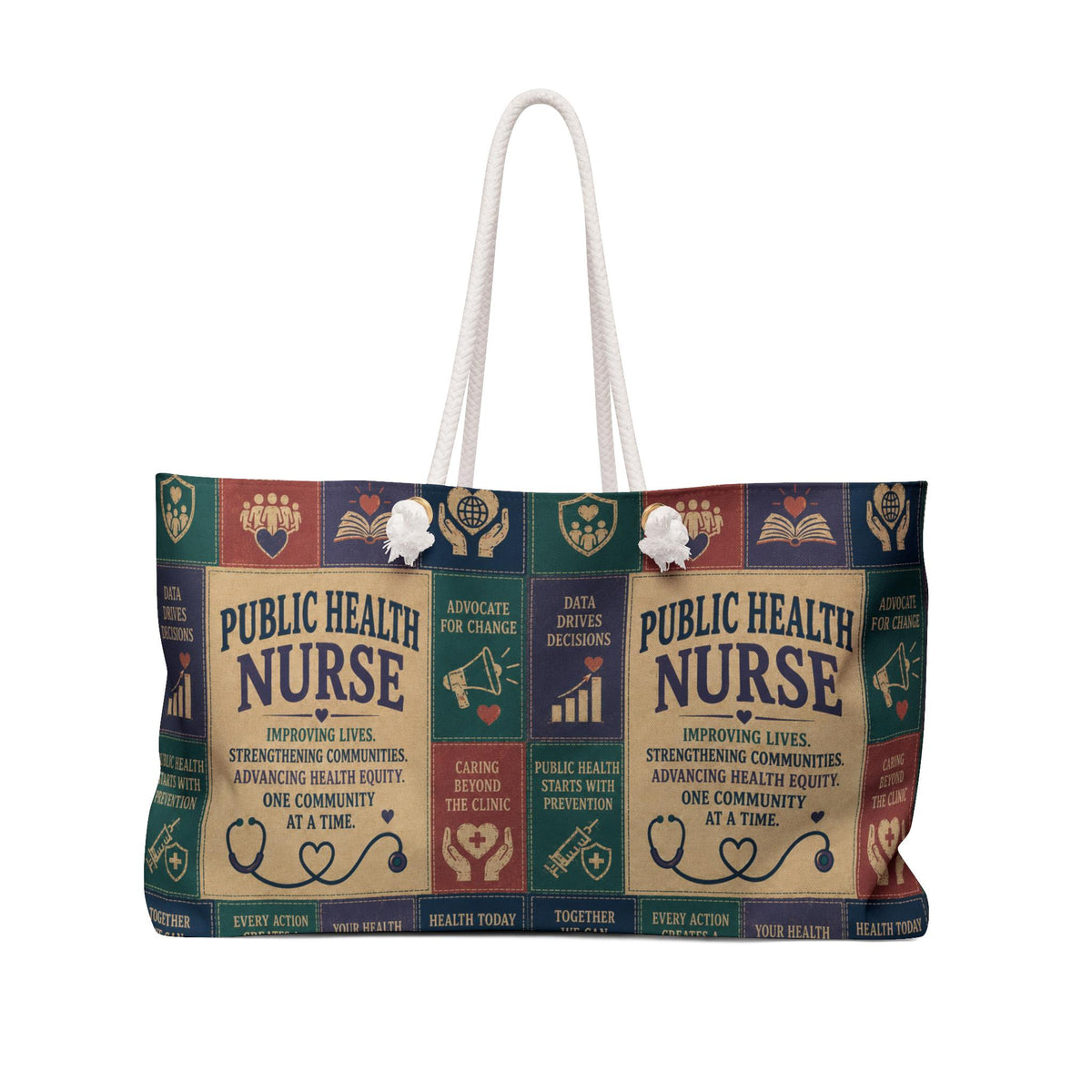 Trauma Nurse Weekender Bag Calm in Chaos Faux Patchwork Travel Tote Emergency Nurse Appreciation Gift