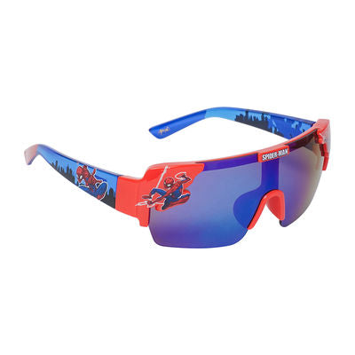SG5071 Kids Arkaid Spider-Man Blue Large Lens Character Mold Sports Wrap Sunglasses – Superhero Shades for Kids