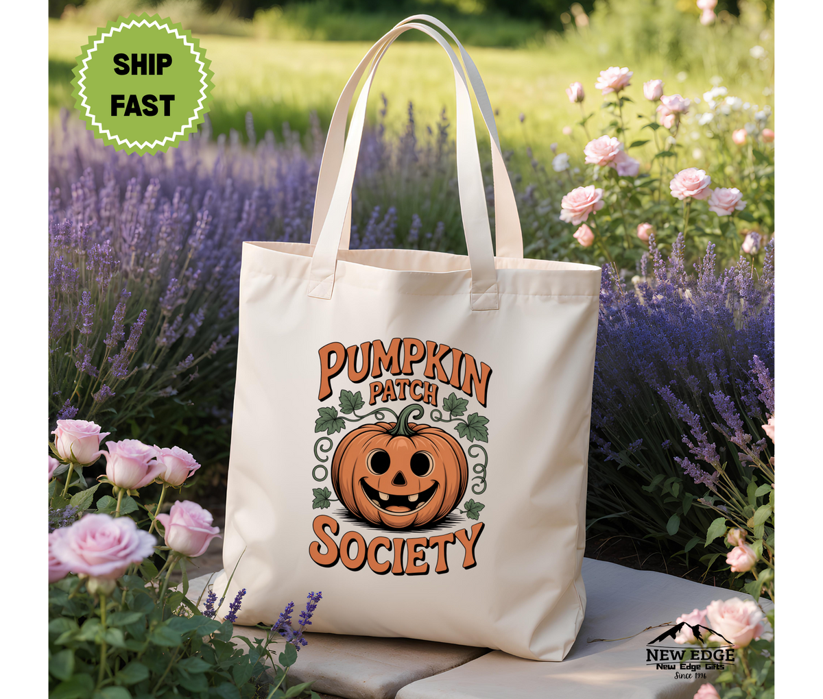 Pumpkin Patch Society Halloween Tote Bag – Fall Cotton Canvas Bag, Autumn Harvest Gift, Cozy Pumpkin Lover Tote for Spooky Season