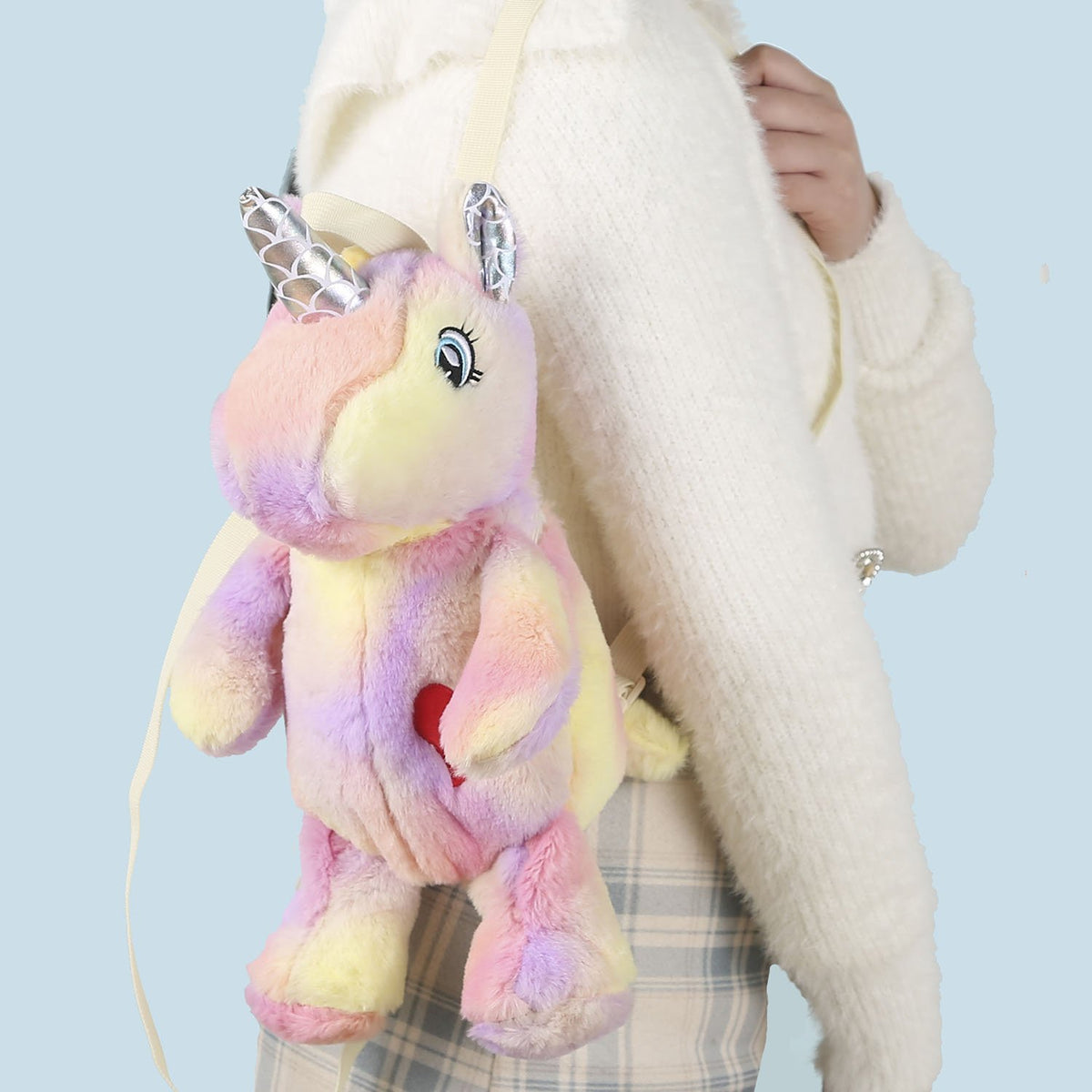 Plushie Heart Unicorn Backpack - Pink
