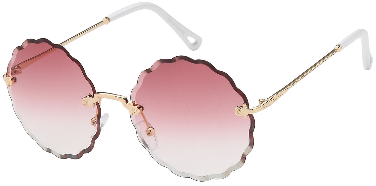 7761CS RIMLESS ROUND FASHION SUNGLASSES