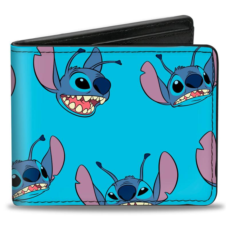 BI-FOLD WALLET - LILO AND STITCH STITCH EXPRESSIONS SCATTERED BLUE