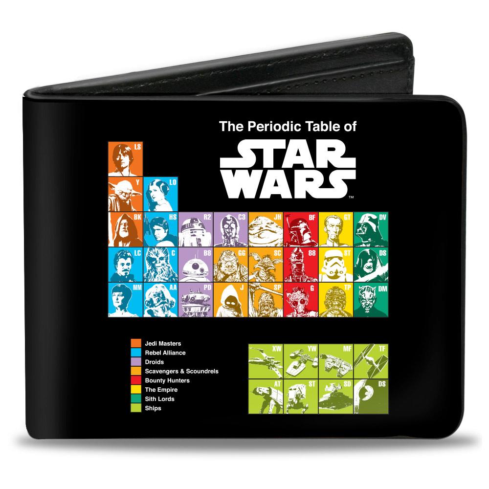 BI-FOLD WALLET - THE PERIODIC TABLE OF STAR WARS BLACK MULTI COLOR