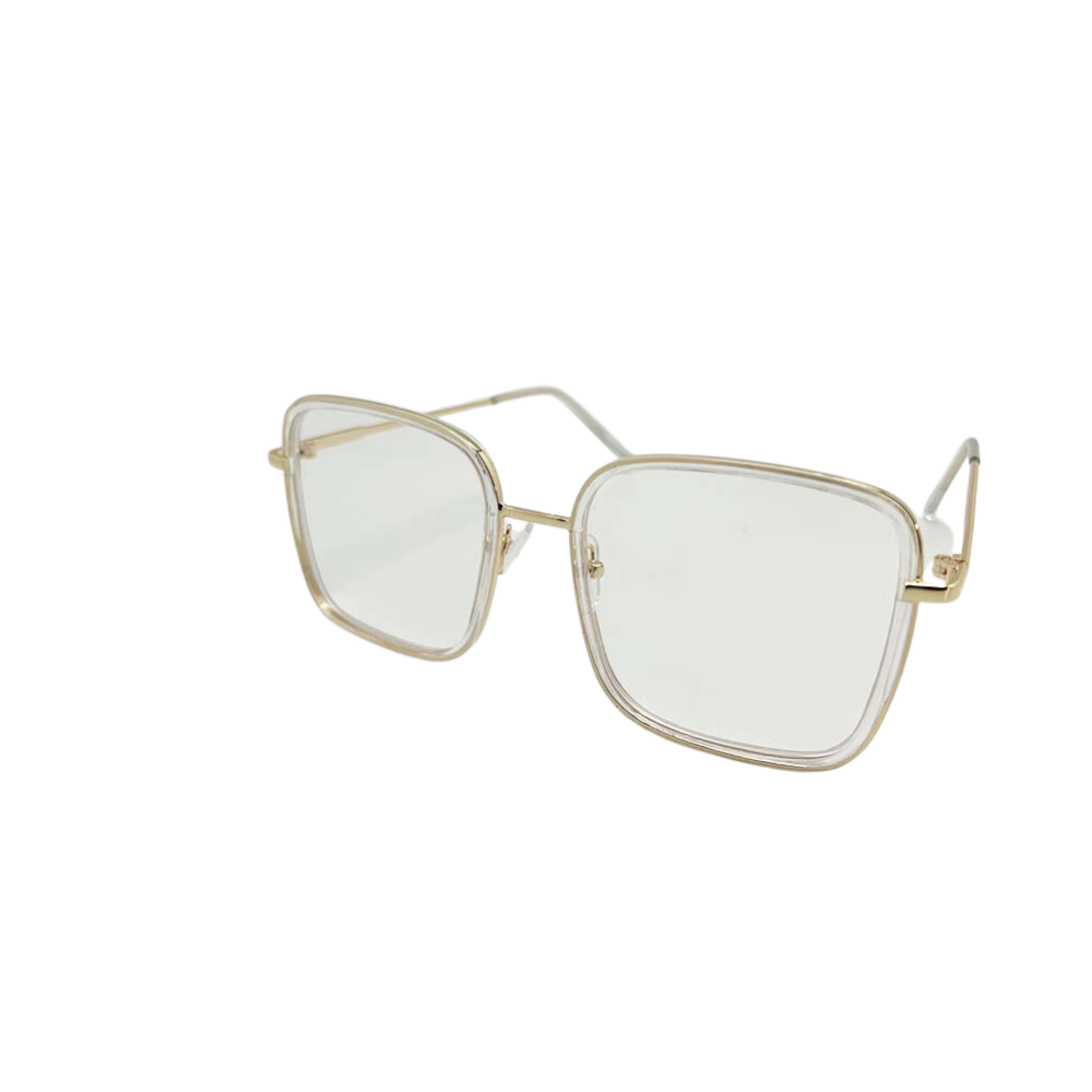 BIG SQUARE 59071BL METAL CLEAR GLASSES