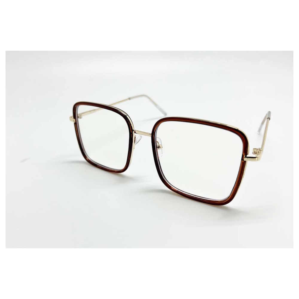 BIG SQUARE 59071BL METAL CLEAR GLASSES