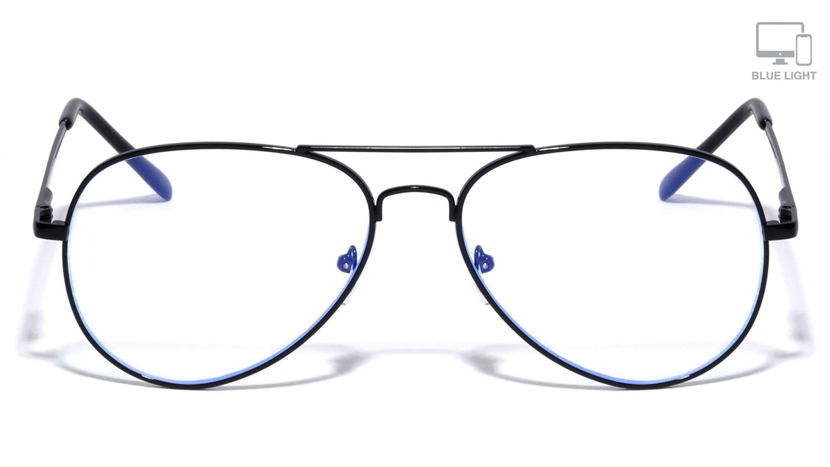 Blue Light Blocking Black Aviators Glasses1