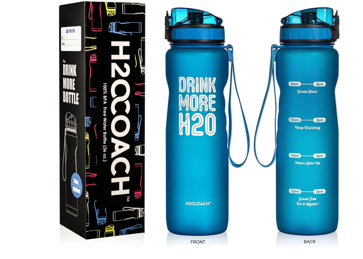 New Edge - Drink More H2O Water Bottle - 36 Oz.