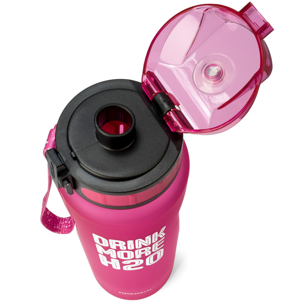 New Edge - Drink More H2O Water Bottle - 36 Oz. Pink