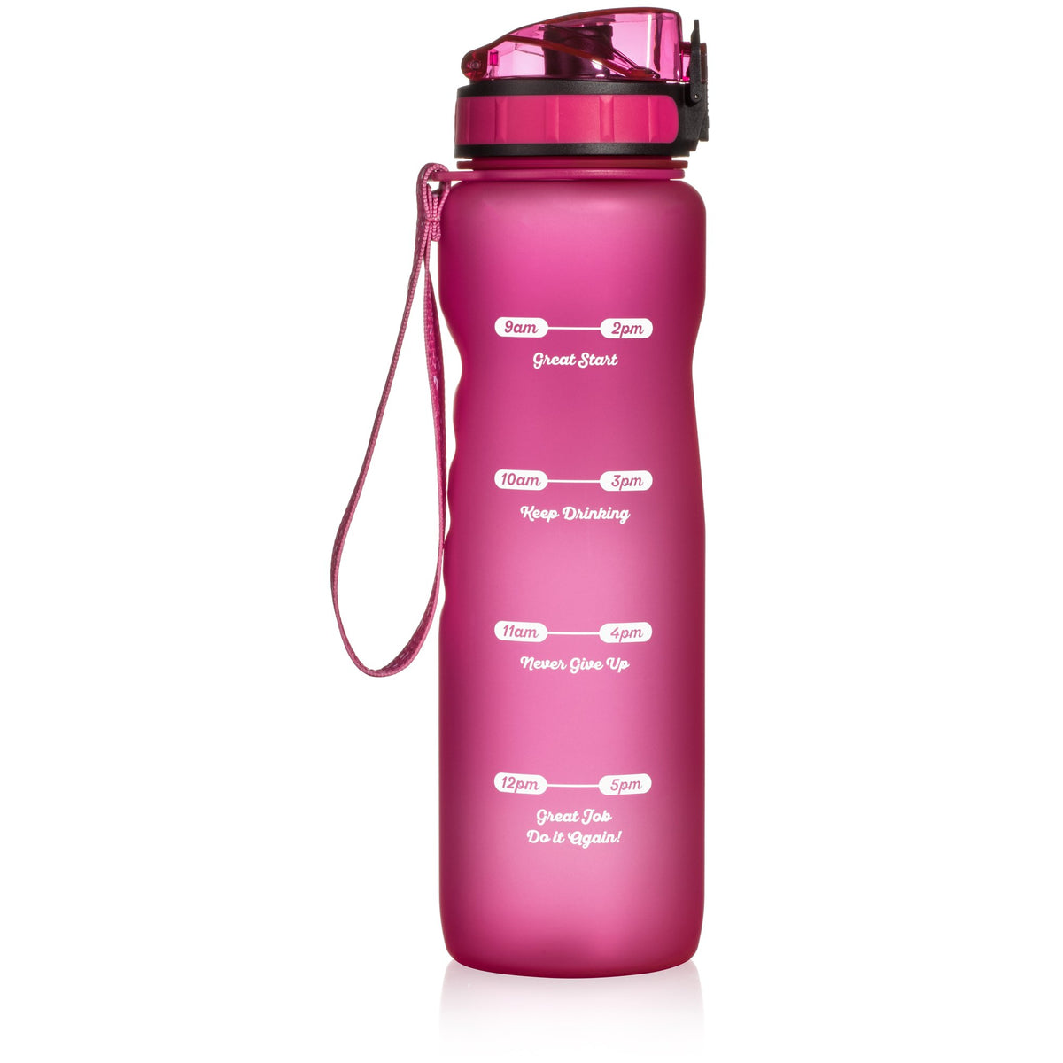 New Edge - Drink More H2O Water Bottle - 36 Oz. Pink