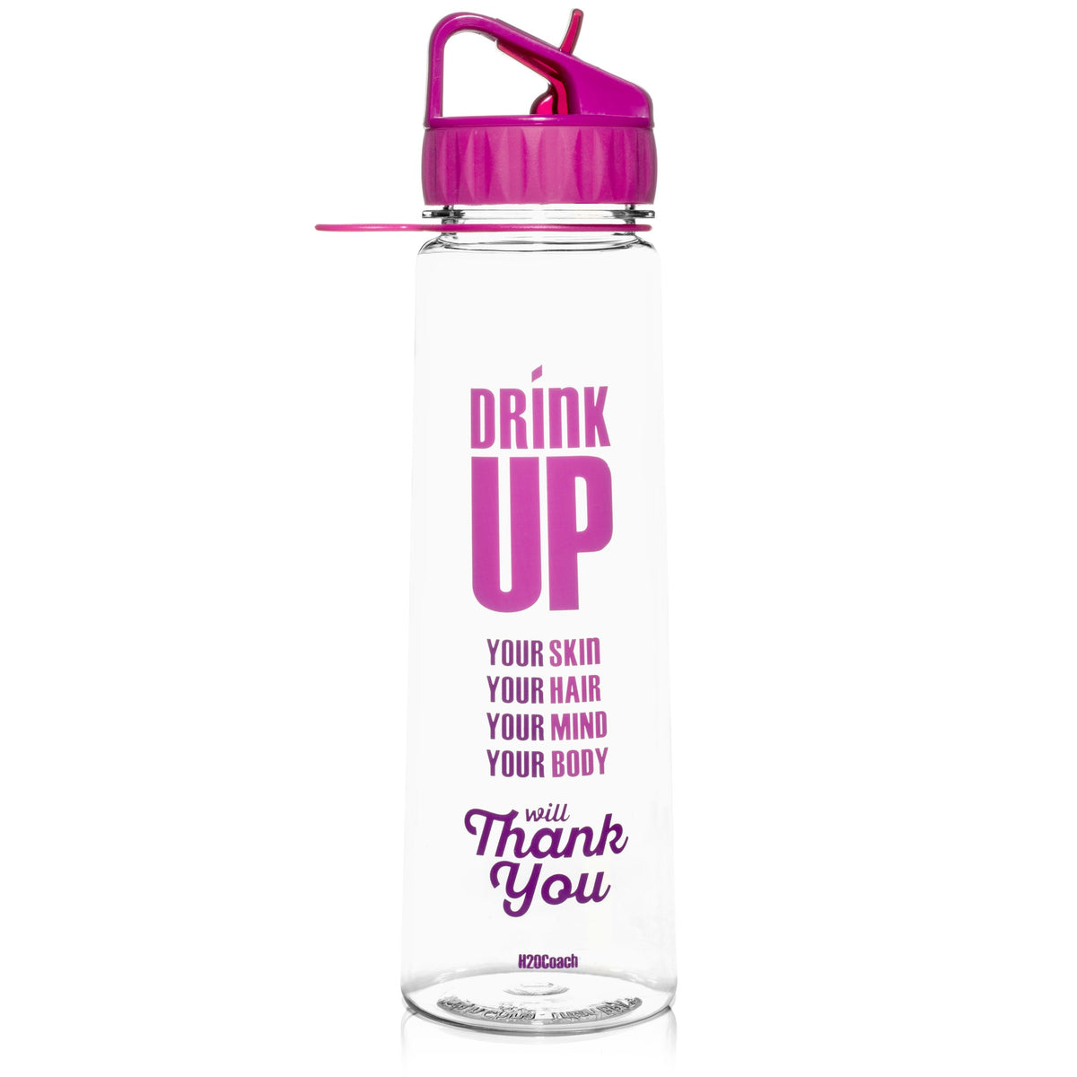 New Edge 30oz Motivational Water Bottle with Straw - Pink