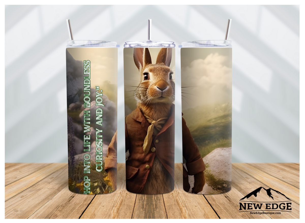 RABBIT 3D 20 OZ SKINNY TUMBLER: HOP INTO LIFE