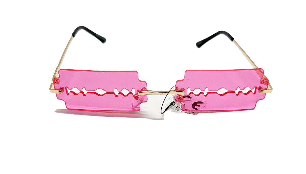 New Edge razor Rimless Rectangle Sunglasses