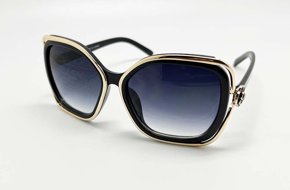 FASHION WOMEN BLACK ROSE SUNGLASSES